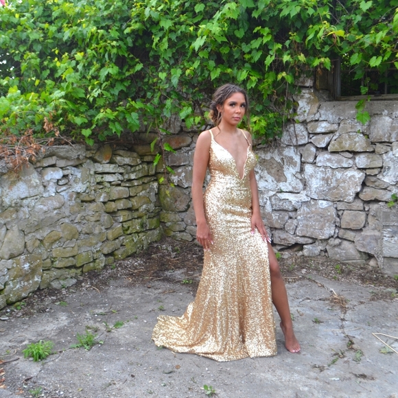 Gold Prom Dress - Picture 2 of 2